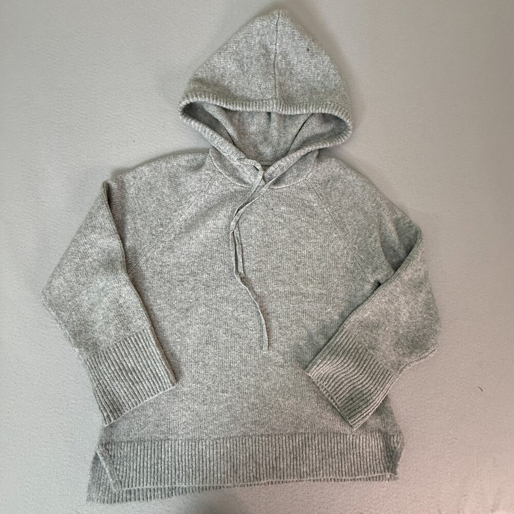 Abercrombie & Fitch Gray Hooded Knit Sweater Pullover Wool Blend Size M